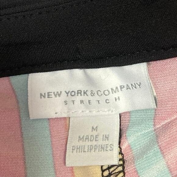 New York & Company Multicolor Striped Short Sleeve Stretch Maxi Wrap Dress Sz M - Picture 5 of 6